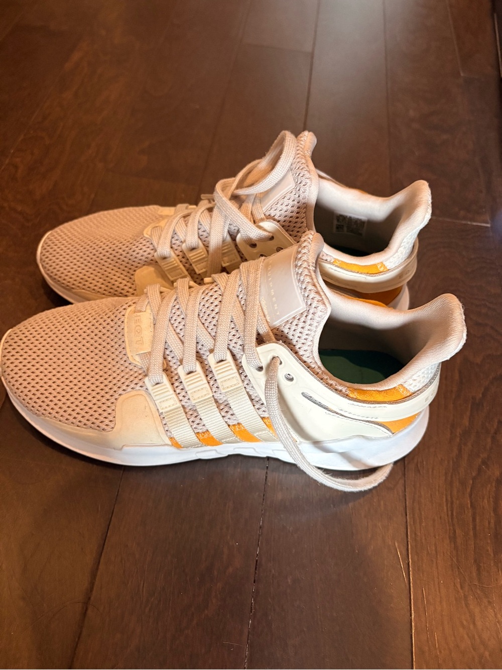 adidas Women's Light Beige Sneakers with Yellow Accents
